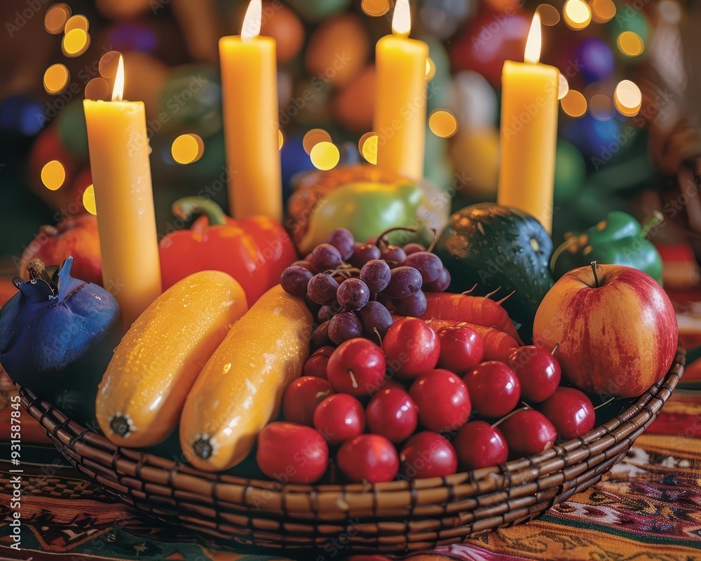 Kwanzaa harvest, colorful, traditional, vibrant scene, joyful Kwanzaa harvest, colorful, traditional, vibrant scene, joyful