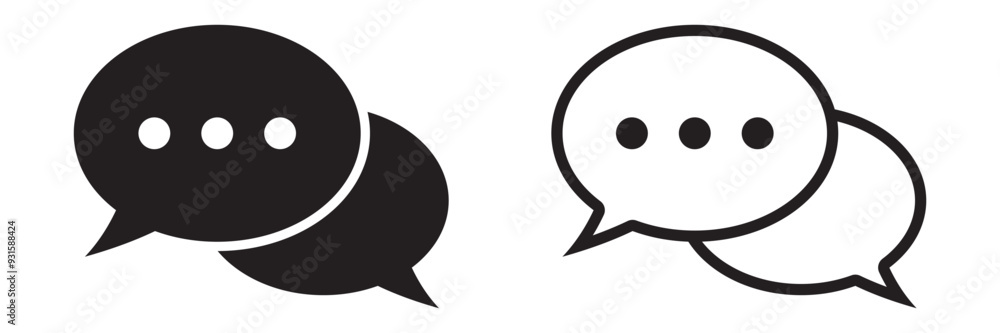 Chat icon. Talk bubble speech icon. Dialogue balloon icon. Comment sign. Chat icon. Talk bubble speech icon. Dialogue balloon icon. Comment sign.
