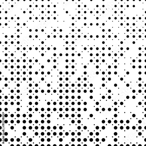 Black and white repeating dot pattern background design - abstract vector graphic