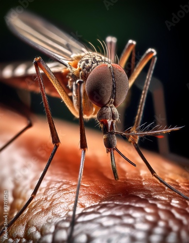 close-up of a Culicoides paraenses mosquito with impressive details of its anatomy photo