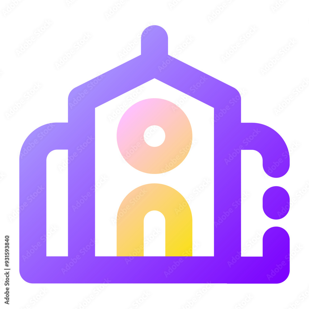 School Gradient Broken Line Two-Tone Style Icon Perfect for School and Education Theme School Gradient Broken Line Two-Tone Style Icon Perfect for School and Education Theme