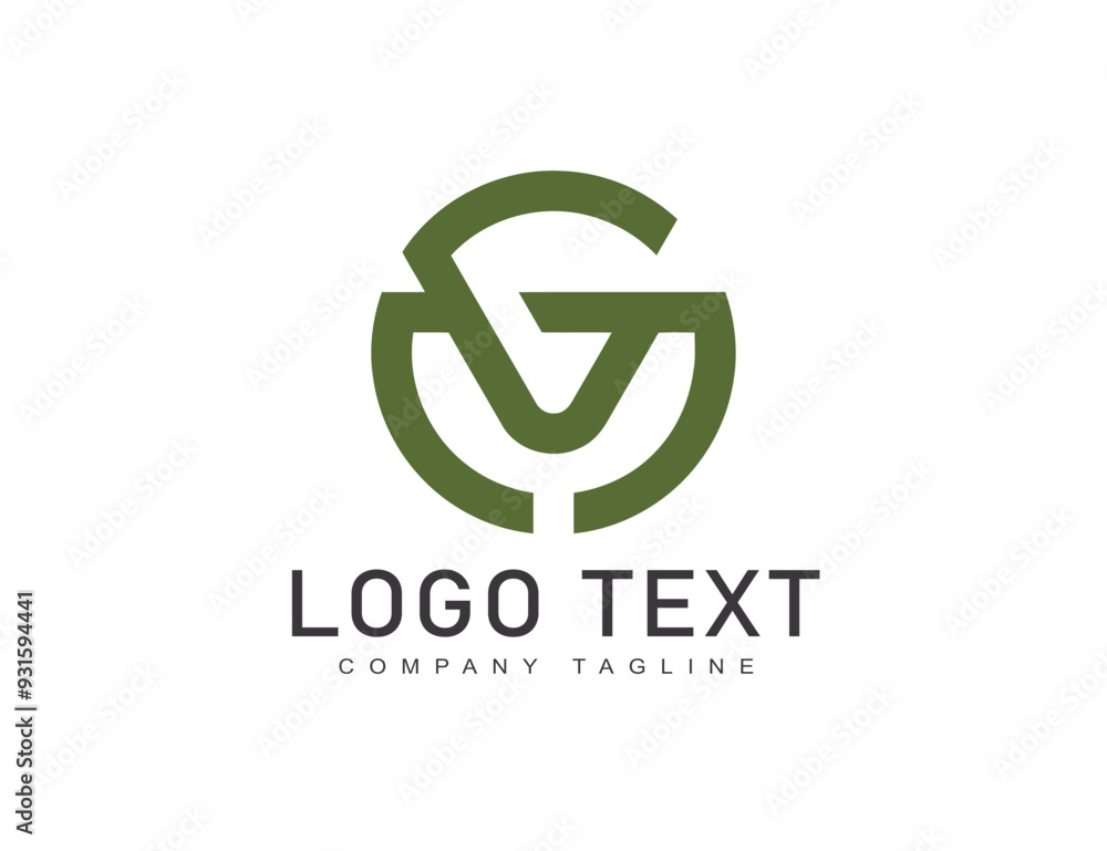 Abstract and minimal gv icon logo Abstract and minimal gv icon logo
