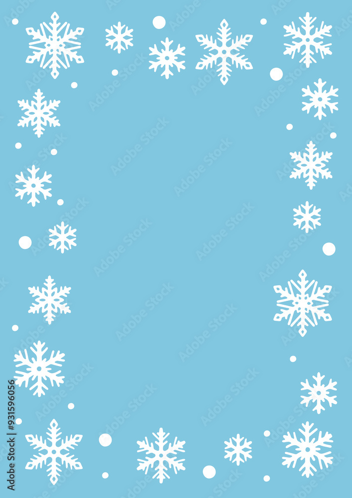 Frame with abstract snowflakes. Merry Christmas and Happy New Year illustration. Frame with abstract snowflakes. Merry Christmas and Happy New Year illustration.