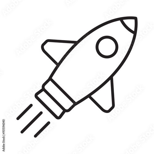 Rocket icon. Simple rocket sign. Rocket launched icon.