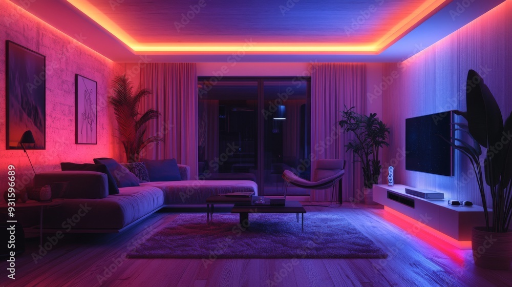 Futuristic Smart Homes with AI-Controlled Lighting: A home where AI adjusts lighting based on time of day, activity, and mood. Futuristic Smart Homes with AI-Controlled Lighting: A home where AI adjusts lighting based on time of day, activity, and mood.