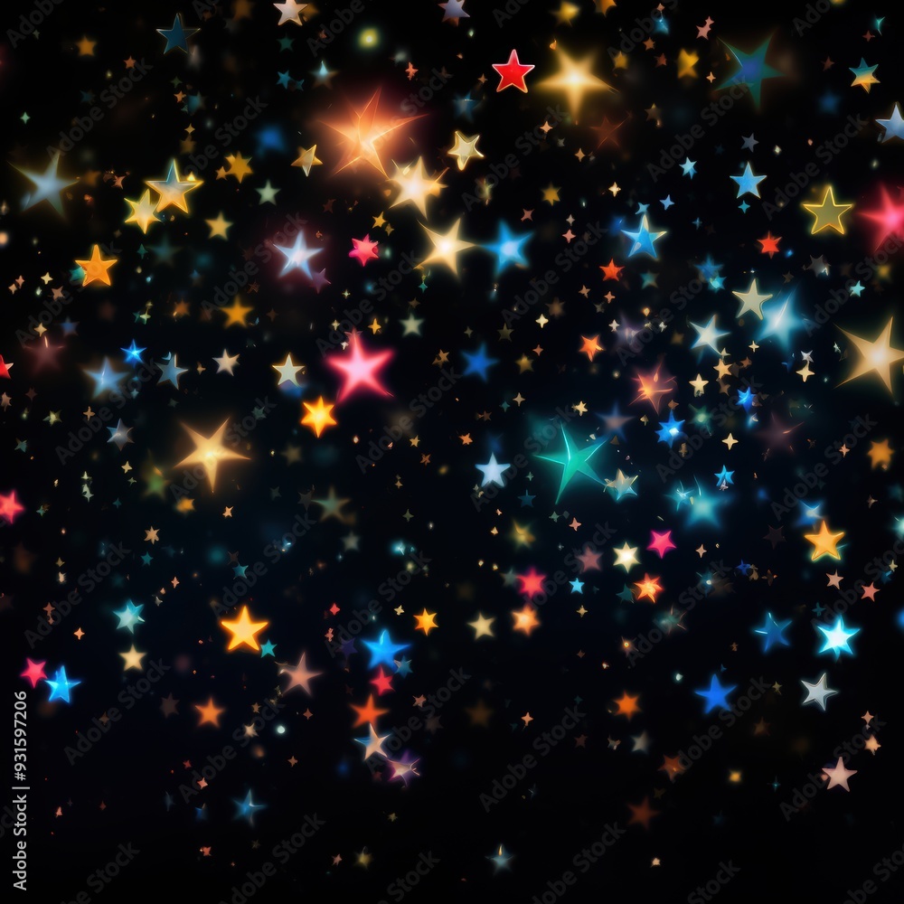 Fototapeta premium Colorful stars on black