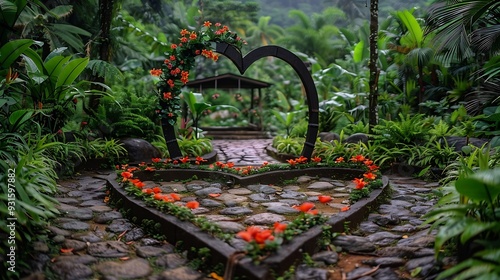 Mesmerizing Heartshape Botanical Garden in Busay Cebu Philippines : Generative AI photo