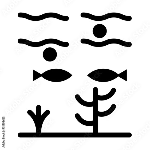 Underwater glyph icon