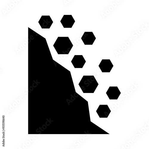 Landslide glyph icon