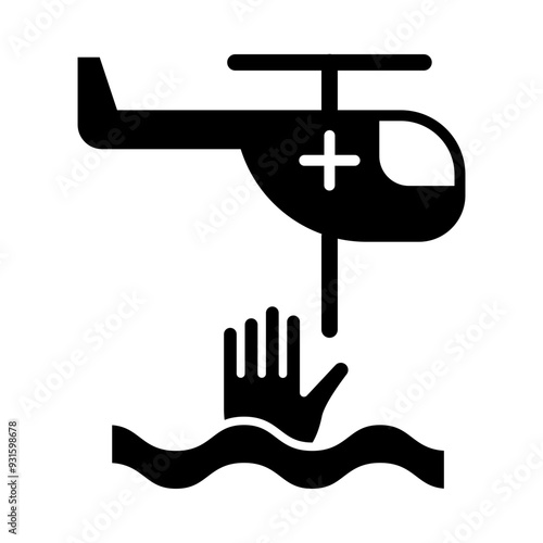 Rescuer glyph icon