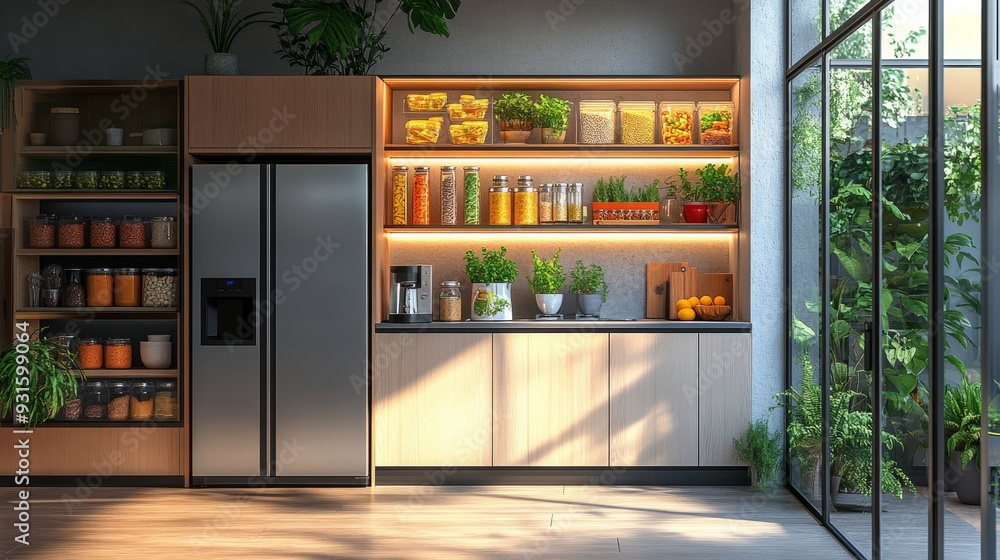 Smart Homes with AI-Powered Nutrition and Diet Planning: A kitchen where AI plans meals, orders groceries, and tracks dietary goals for the family. Smart Homes with AI-Powered Nutrition and Diet Planning: A kitchen where AI plans meals, orders groceries, and tracks dietary goals for the family.