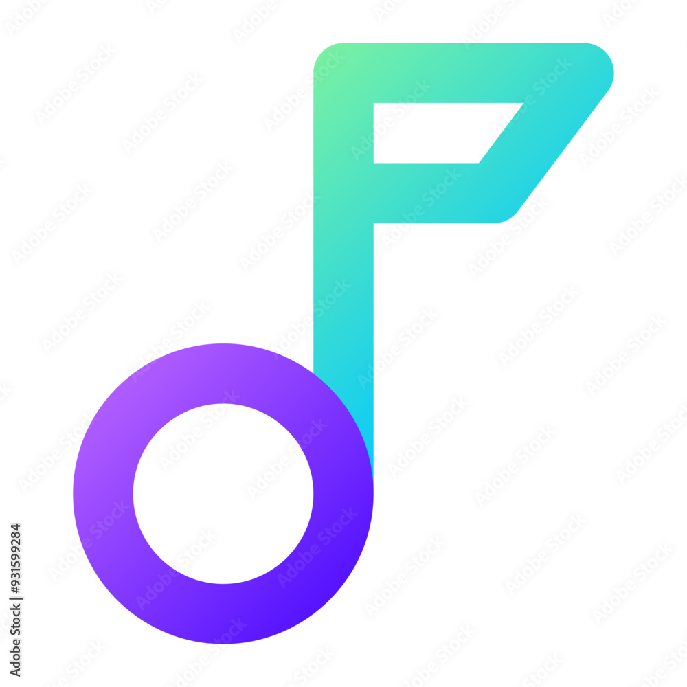 Music Note Gradient Outline Two-Tone Style Icon Perfect for School and Education Theme Music Note Gradient Outline Two-Tone Style Icon Perfect for School and Education Theme