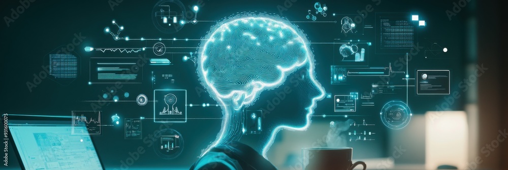 Futuristic Educational Interface with Technological Elements Futuristic Educational Interface with Technological Elements