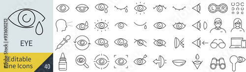 線の編集ができる目に関するアイコンセット（アウトライン化していない）