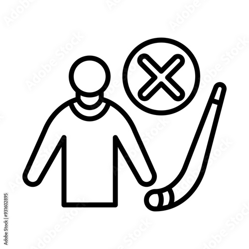 High Sticking line icon
