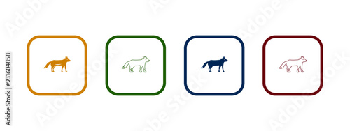 fox icon vector illustration. fox icon in different color design.
