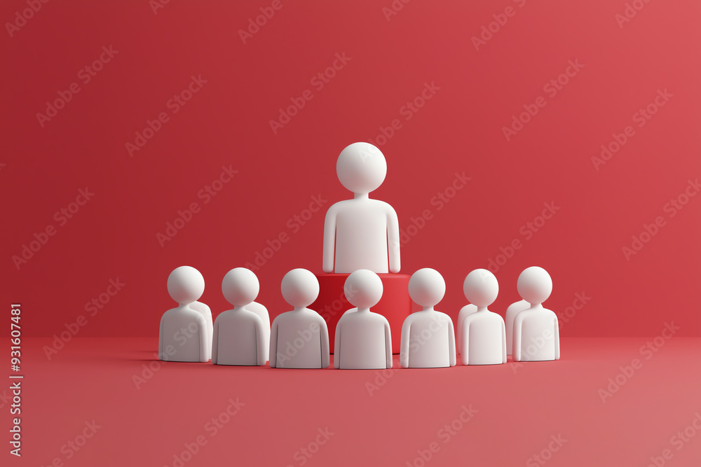 A minimalist representation of leadership, showcasing a central figure surrounded by others, symbolizing teamwork and guidance. A minimalist representation of leadership, showcasing a central figure surrounded by others, symbolizing teamwork and guidance.