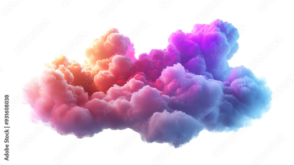 Fototapeta premium PNG Vibrant multicolored clouds creating a dreamy and surreal atmosphere.