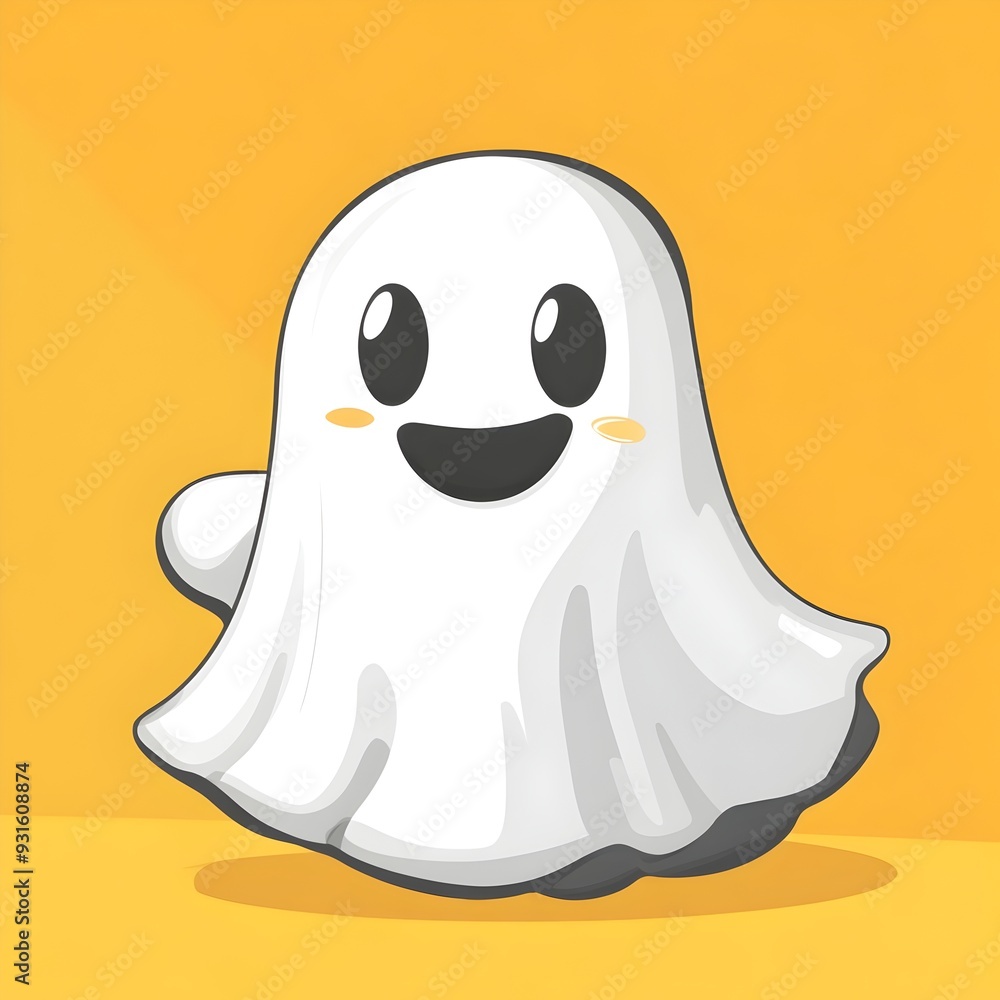 Cute Cartoon Ghost Character for Halloween