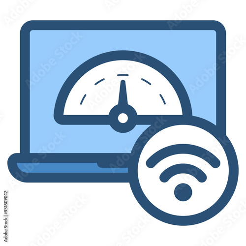 online measuring internet speed on laptop icon