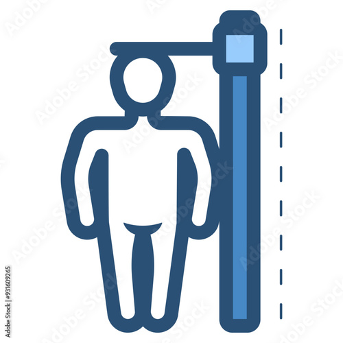 stadiometer for measuring human height icon
