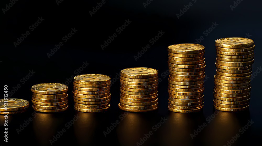 Financial planning gold coins stack background Financial planning gold coins stack background