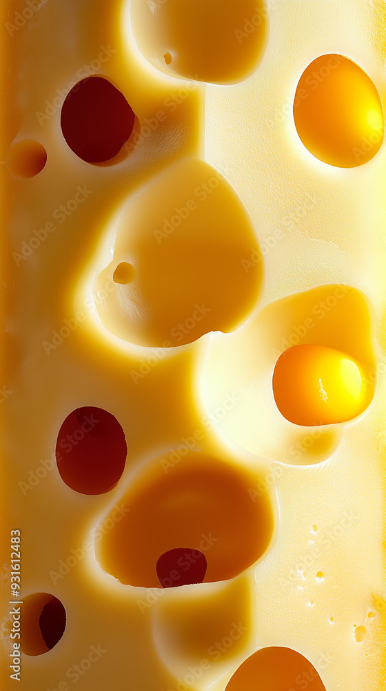 close up of Swiss cheese on a table close up of Swiss cheese on a table