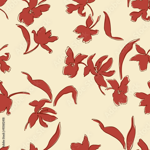 vector floral seamless abstract pattern