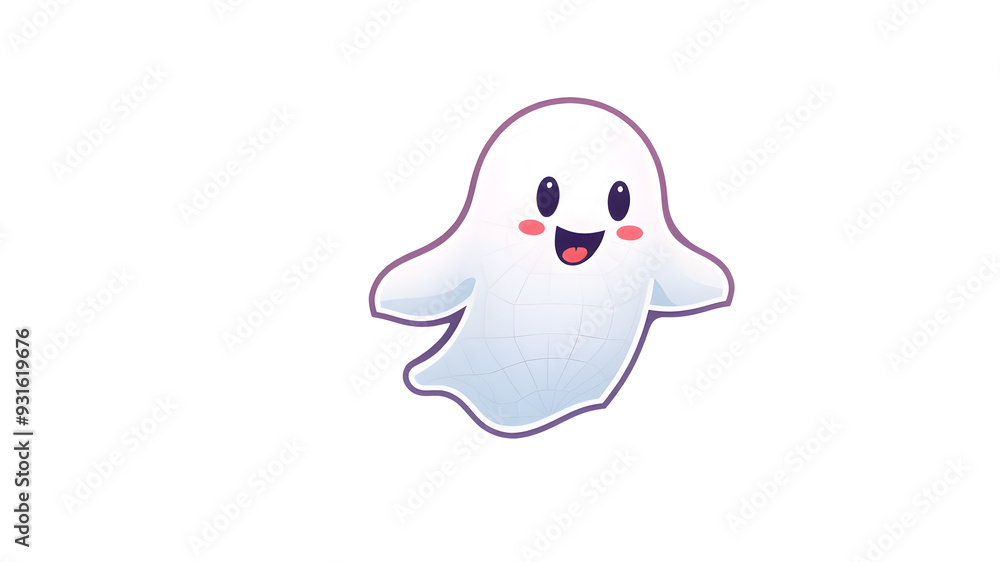 A cute sheet ghost icon logo on white background. Generative AI A cute sheet ghost icon logo on white background. Generative AI