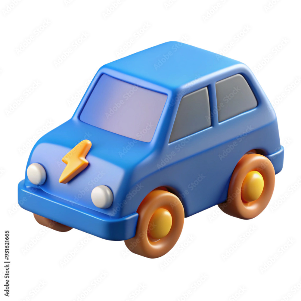 electricity on the papercut of a car Symbol 3d cartoon style illustration electricity on the papercut of a car Symbol 3d cartoon style illustration
