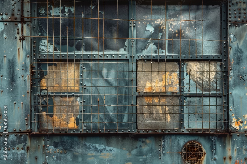 bars on the window in the iron hangar bars on the window in the iron hangar