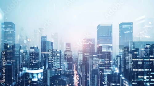 Smart city connection dot point connect with line network technology metaverse concept Big data