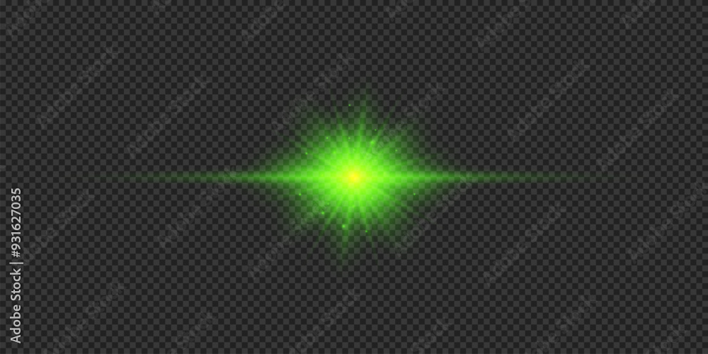 Green horizontal light effect of lens flares Green horizontal light effect of lens flares