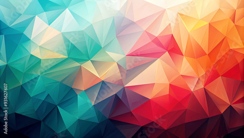 Abstract polygonal background in bright multicolored tones