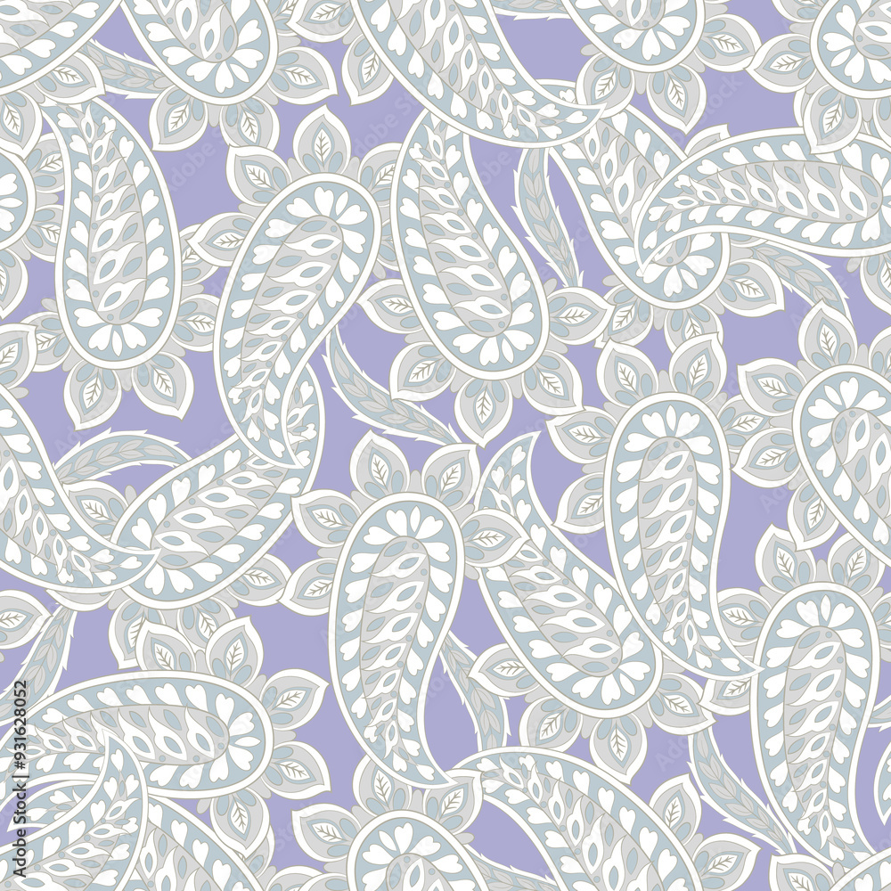 Fototapeta premium Paisley seamless pattern. Vintage background in batik style
