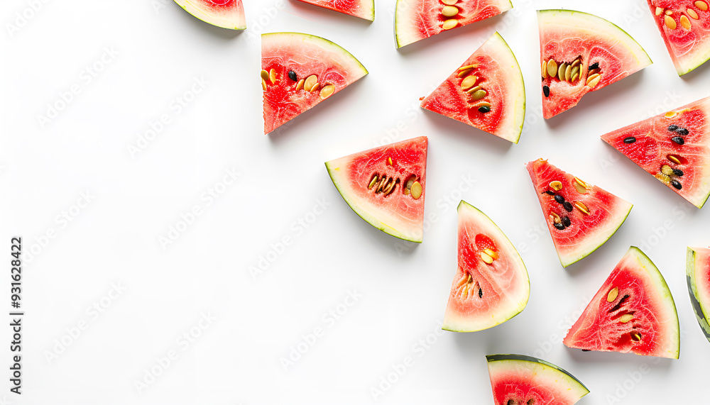 Ripe striped watermelon isolated on white Ripe striped watermelon isolated on white