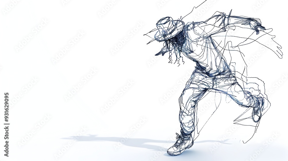 Captivating Silhouette of Street Dancer Breaking in Minimalist 3D Render Captivating Silhouette of Street Dancer Breaking in Minimalist 3D Render