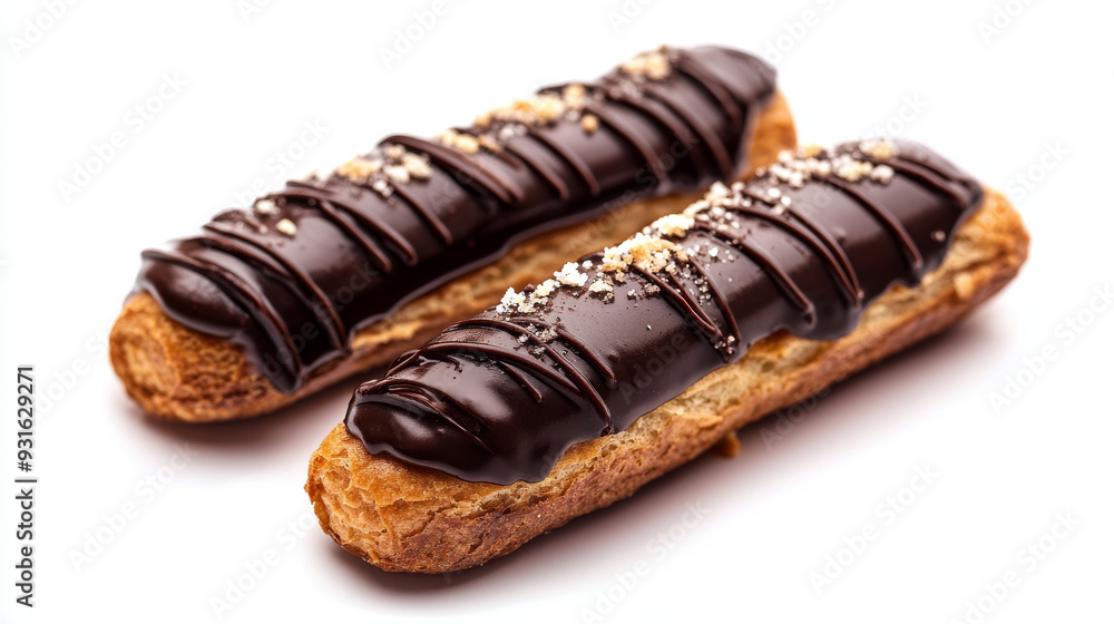 Chocolate eclairs on a white background. --ar 16:9 --v 6.1 Job ID: 777deef2-99a4-45f3-97fb-353753a30ff5 Chocolate eclairs on a white background. --ar 16:9 --v 6.1 Job ID: 777deef2-99a4-45f3-97fb-353753a30ff5