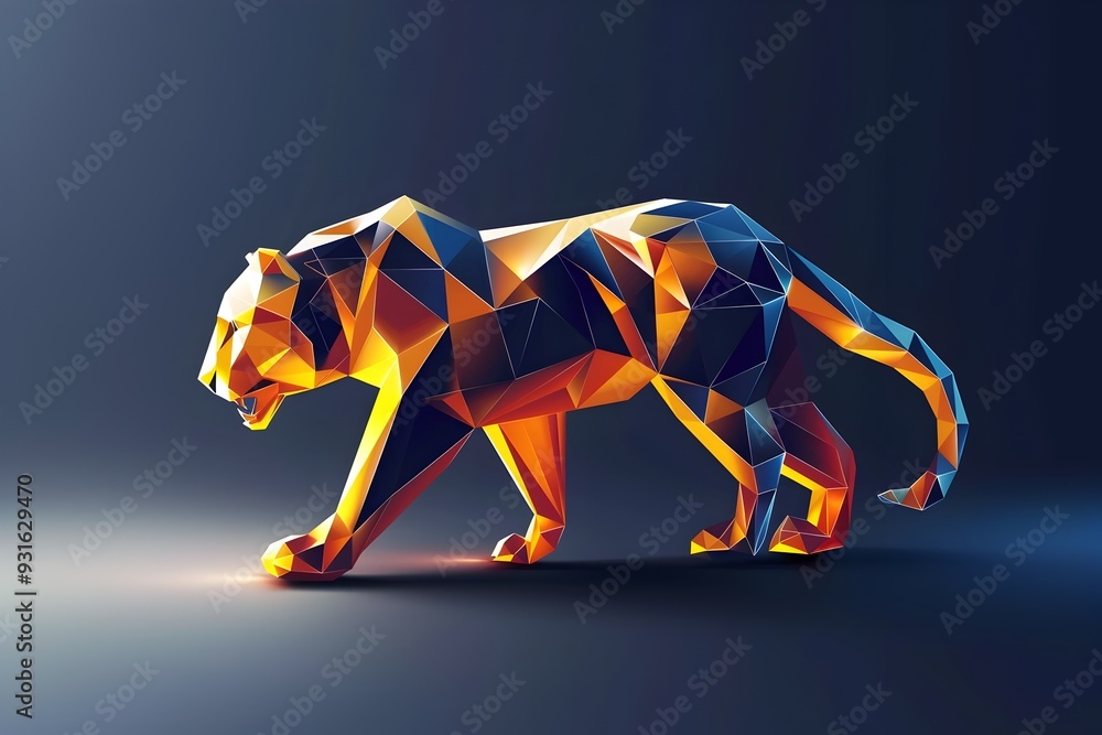 Fototapeta premium Abstract Geometric Animal Logo with Polygonal Design