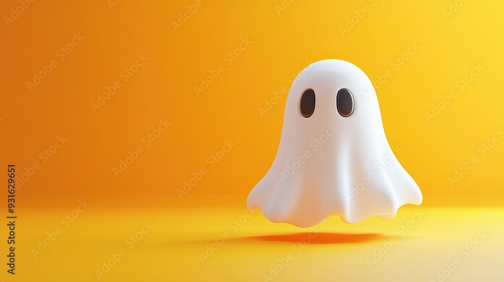 Fototapeta premium Cute Floating Ghost in 3D
