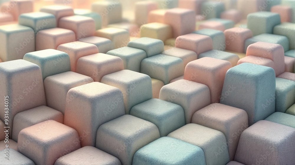 Soft Textured Cubes in Pastel Colors Soft Textured Cubes in Pastel Colors