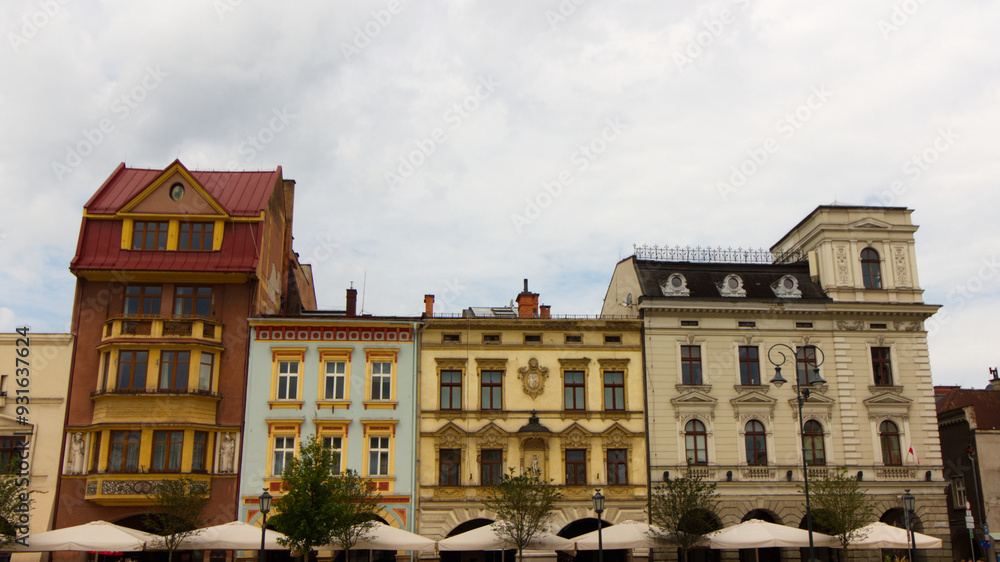 Facades of the buildings located on Cieszyn's Main Square. Facades of the buildings located on Cieszyn's Main Square.