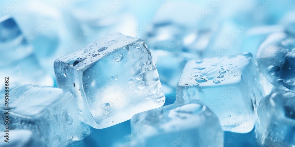 Obraz premium Ice Cubes Macro Photography