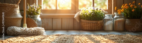 Many different types of plants in the room, cleaning service