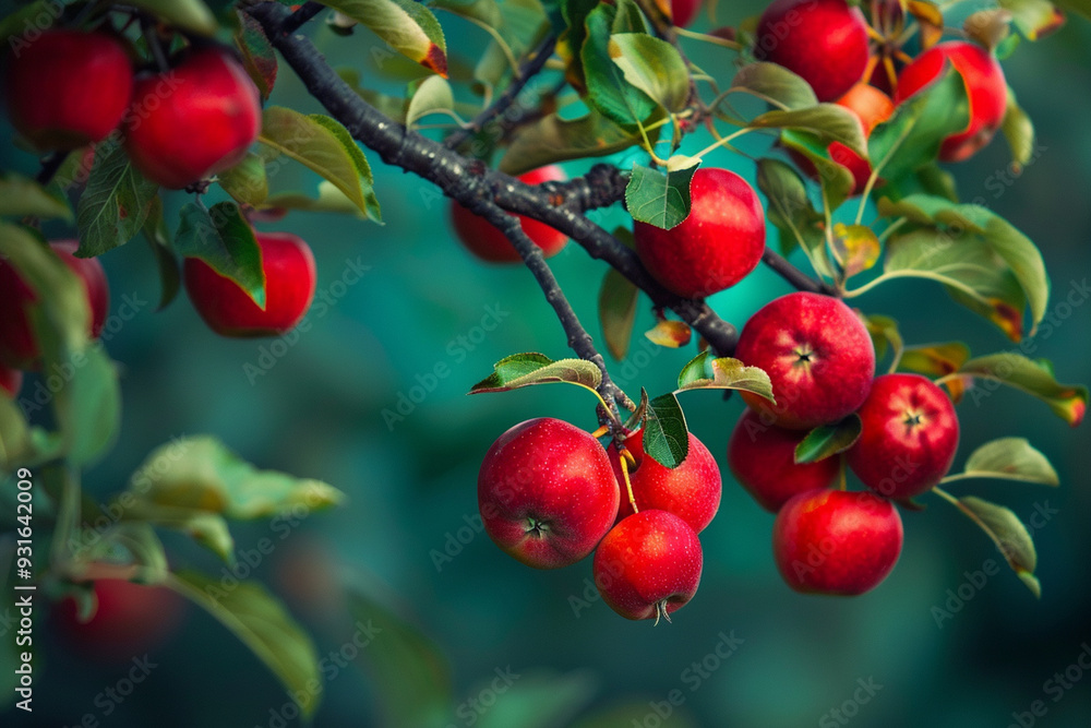 Tree Laden With Red Apples Tree Laden With Red Apples