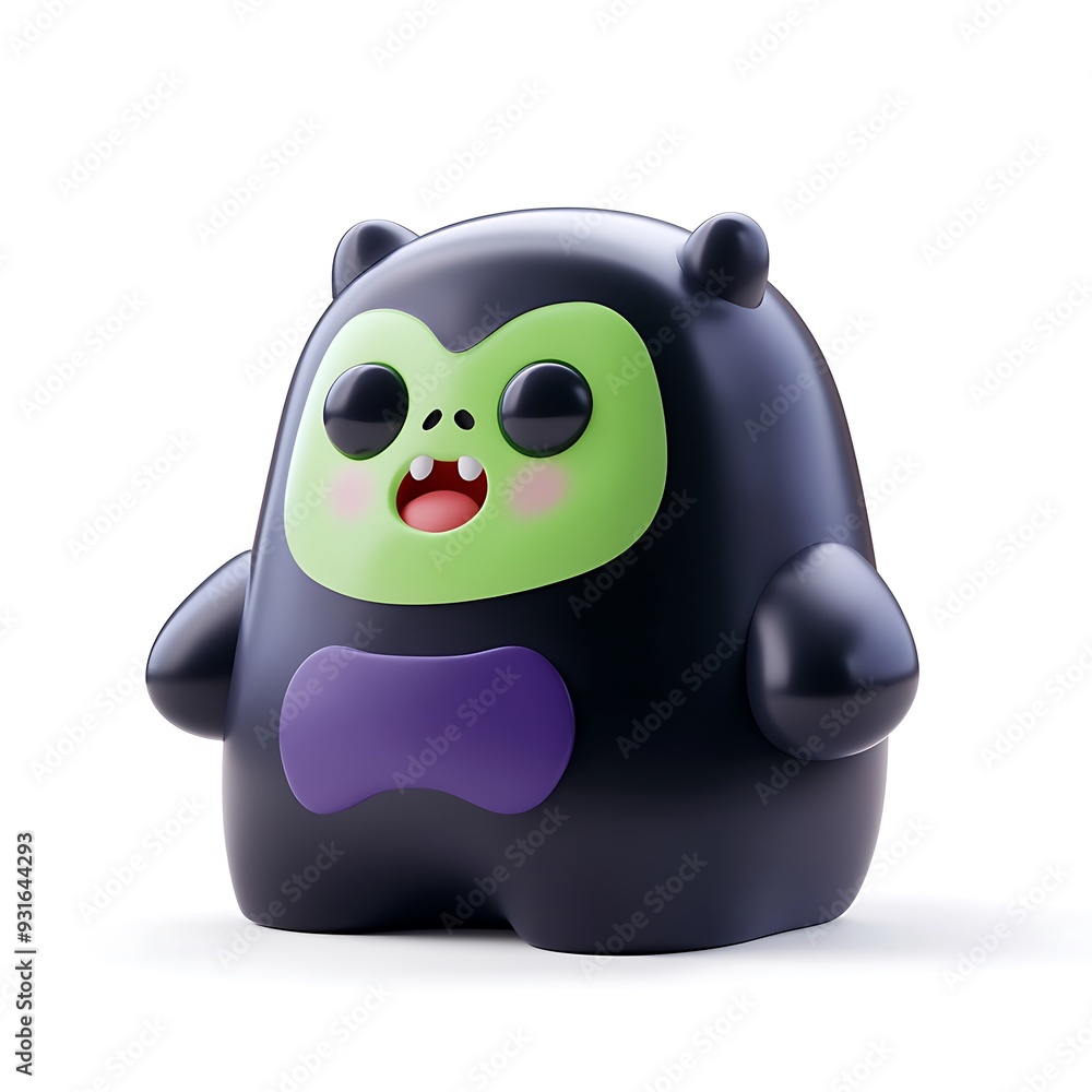 Cute toy figurine with vibrant colors, green face, and a black body. Fun and playful design perfect for kids and collectors. Halloween Art Toy Character Design. Cute toy figurine with vibrant colors, green face, and a black body. Fun and playful design perfect for kids and collectors. Halloween Art Toy Character Design.