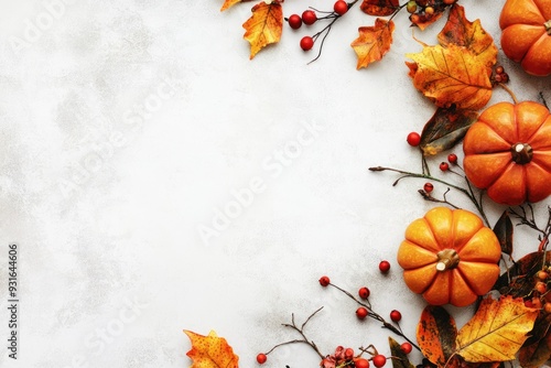 Wallpaper Mural Autumnal Still Life with Pumpkins, Leaves, and Berries Torontodigital.ca