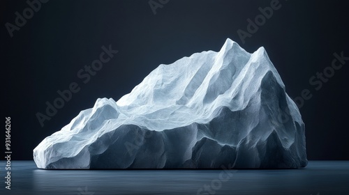 A large white rock with a mountain on top photo