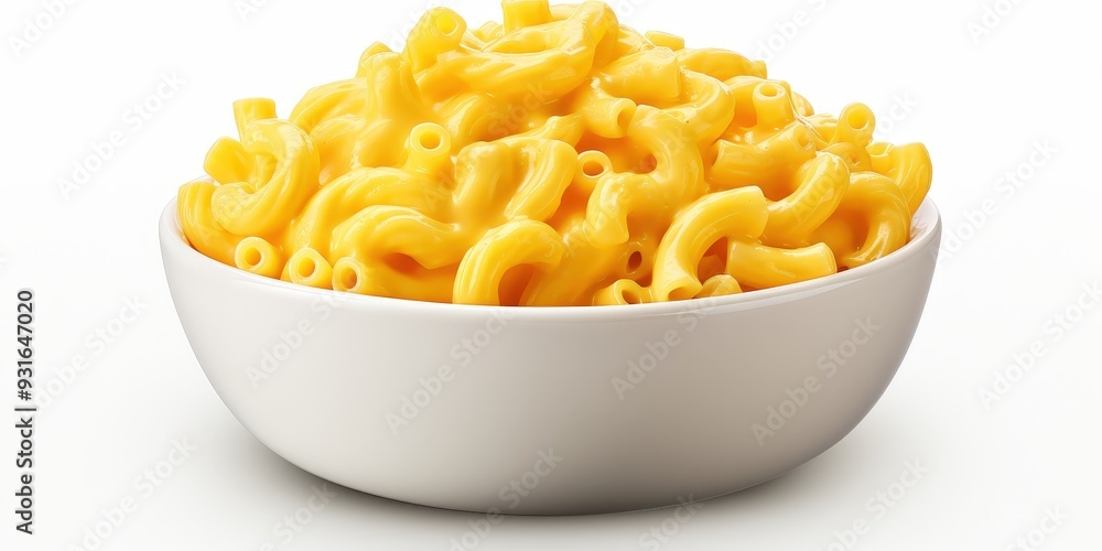 Delicious Creamy Macaroni and Cheese in a White Bowl Delicious Creamy Macaroni and Cheese in a White Bowl