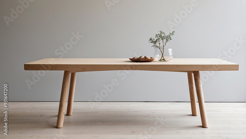 Minimal natural wooden table